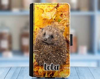 Hedgehog Leather phone case Personalized for Sony Xperia 10III-XA1-XA2-E3-L4 , Custom PU wallet cover