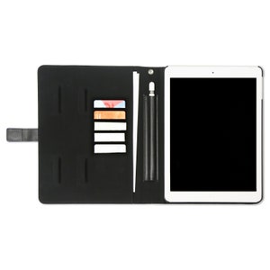Étui personnalisé pour iPad, étui portefeuille pivotant à 360 degrés en cuir synthétique polyuréthane personnalisé, étui pour tablette photo avec fentes pour cartes pour Apple air, mini pro image 4