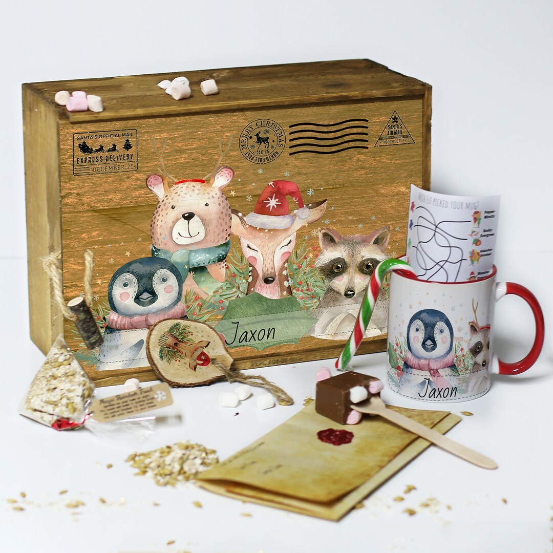 Personalized Name Tag Christmas Eve Box, Wooden December 1st Gift Box, Christmas Eve Crate, Family Holiday Keepsake, Christmas Gift For Kids/Family