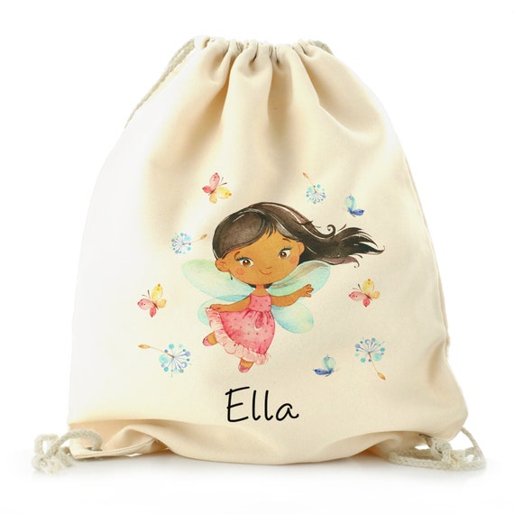 Personalised Fairies Drawstring Bag Customised With Name 