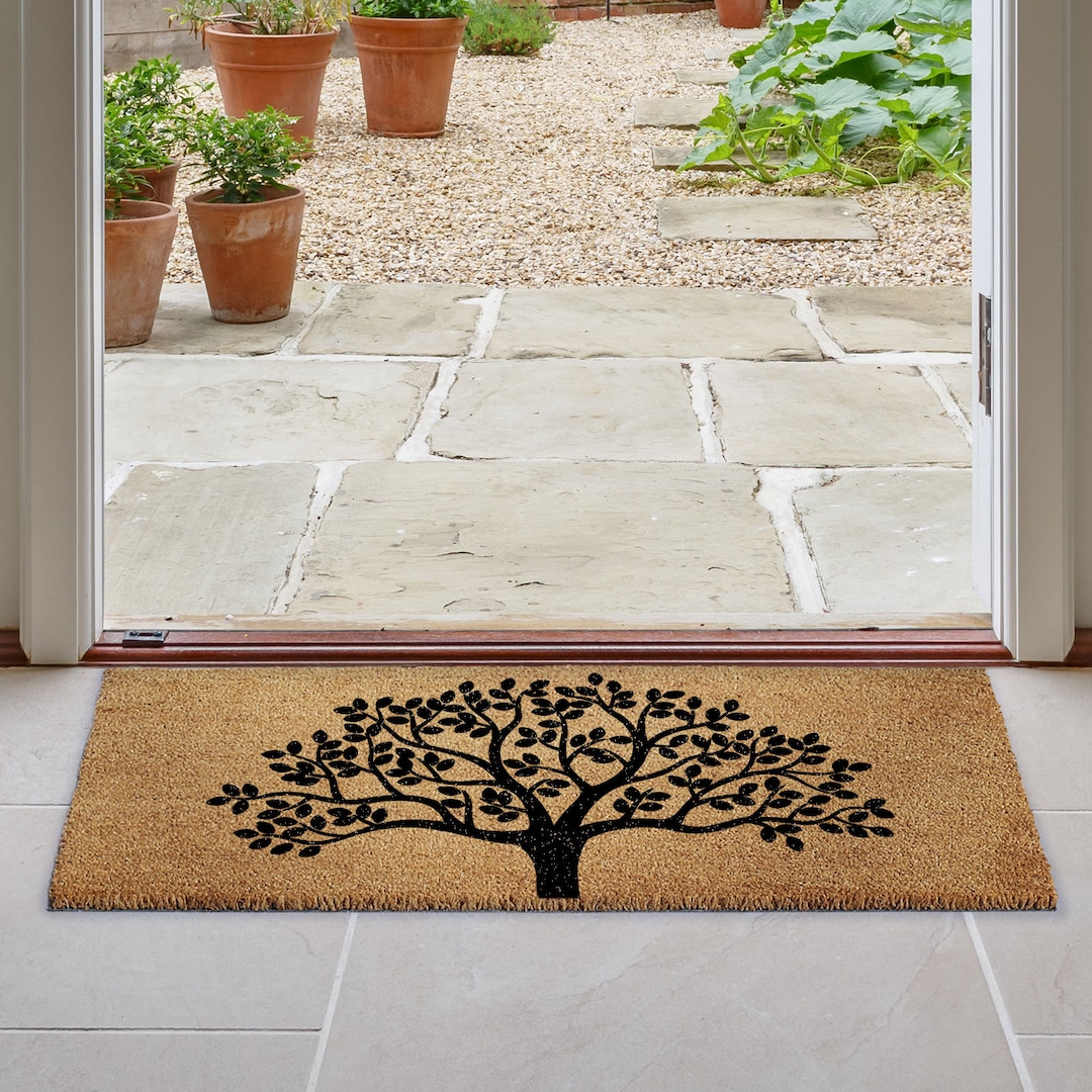 Large Doormat With Tree of Life Coir Door Mat Tree Rug Etsy