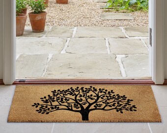 Large Doormat with Tree of Life | Coir Door mat | Tree Rug