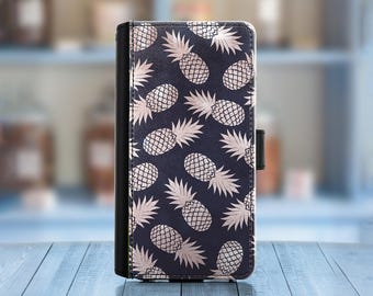 Leather phone case for Sony X XA1 Z2 Z3 Z4 Z5 10III, PU wallet cover with Pineapple or pokodot design