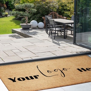 Large Custom Door mat with Business name or Logo | Coir Door mat | Personalised Welcome Rug | Custom shop door Mat