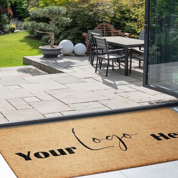 Large Custom Door mat with Business name or Logo | Coir Door mat | Personalised Welcome Rug | Custom shop door Mat