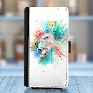Capa de couro flamingo para Sony X XA1 Z2 Z3 Z4 Z5 10III, capa tipo carteira de PU com design de leão, robin ou trator