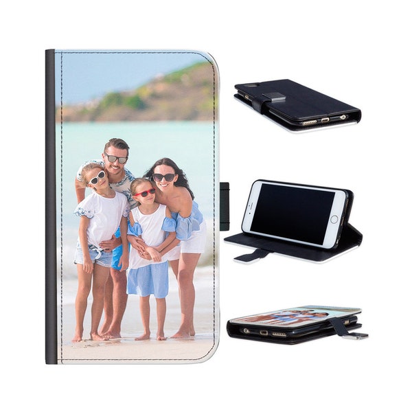 Personalised Leather phone case for Samsung models, PU wallet cover with Customised design