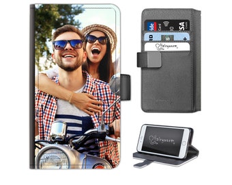 Étui de téléphone en cuir avec image personnalisée pour les modèles Samsung, étui de portefeuille en PU avec design personnalisé