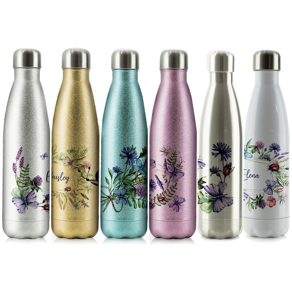 Glitter Water Bottle Etsy