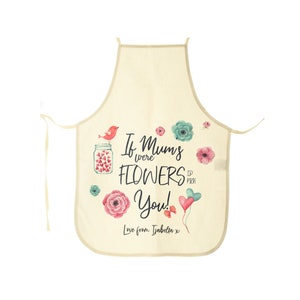 Personalised mum quote Apron, with Name or Initials, Child and Adult size for Cooking or Baking perfect Custom Mothers Day gift