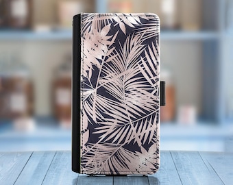 Leather phone case for Huawei models, PU wallet cover with beige / brown design