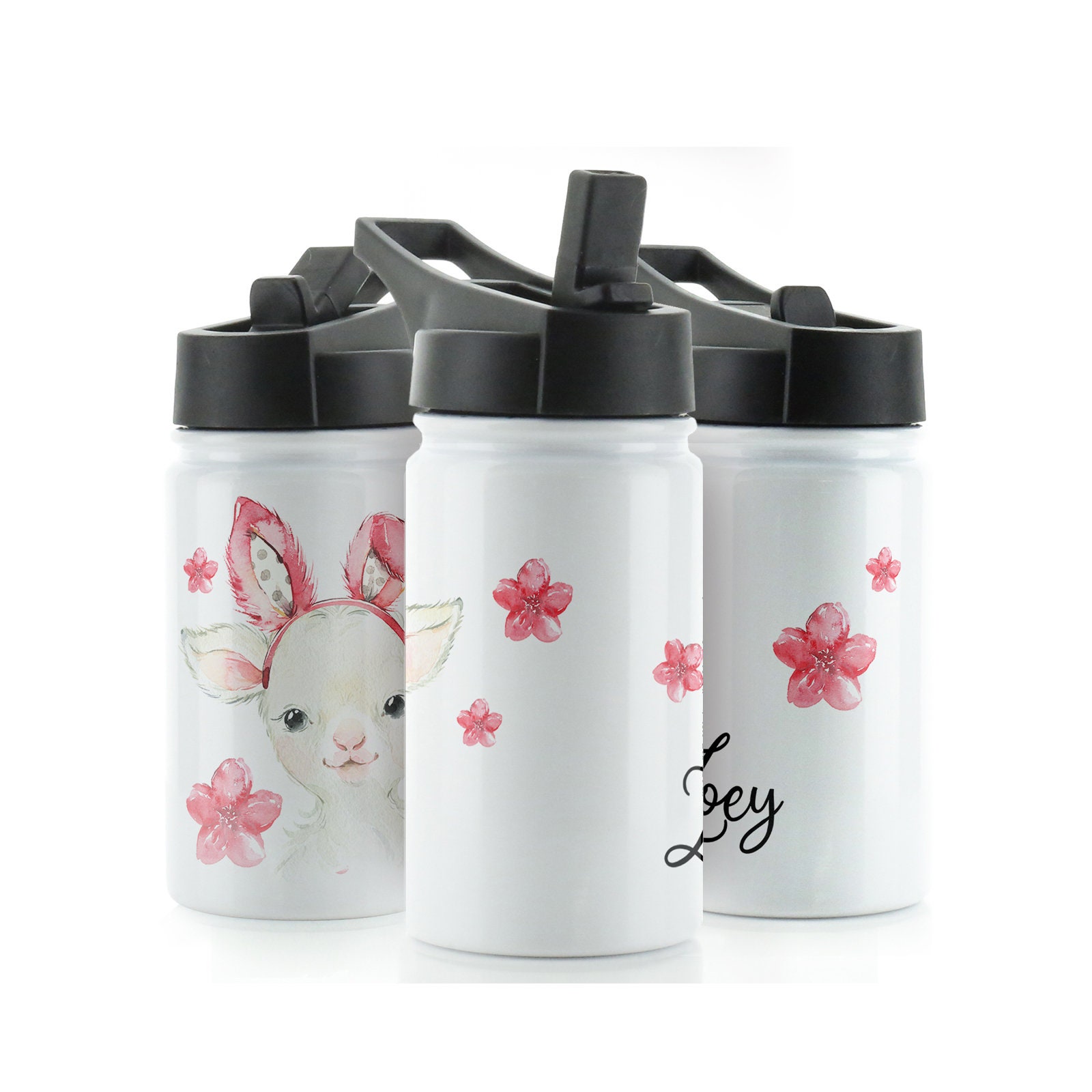 350ml/500ml Cartoon Cat Stainless Steel Vacuum Flask With Straw