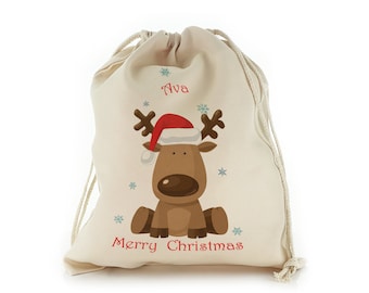 Personalised XL Christmas Sack Stocking Presents Xmas Gift Bag Sloths Sloth Boys