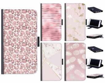 Leather phone case Personalised for HTC desire 620 626 816 M8 M7 One A9 U11 U12 U Play Custom PU wallet cover with pink animal print design