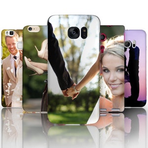 Funda personalizada para teléfono con foto, fabricada en plástico rígido. Compatible con modelos Apple, Xiaomi y Redmi.