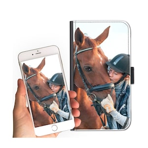 Étui de téléphone en cuir avec photo personnalisée pour modèles Huawei, étui portefeuille en PU avec design personnalisé
