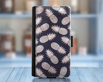 Leather phone case for Motorola, Oppo models, PU wallet cover with beige / brown design