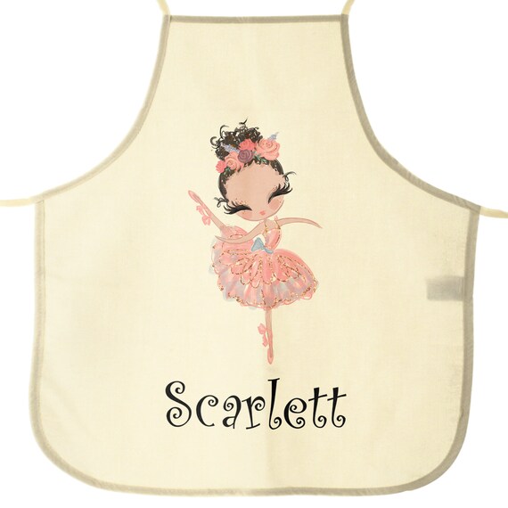 Personalised Girl's Ballerina Apron in 2 sizes Lovely Practical Xmas Gift 