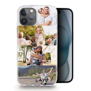 a cell phone case with a collage of people on it