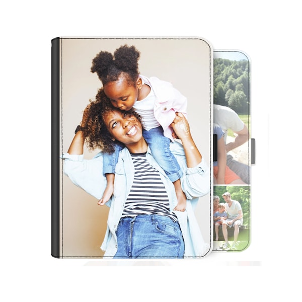 Personalised iPad case, custom Luxury 360 Swivel Leather Pu Case, wallet Cover with Card Slots pen holder tablet case gift for her or him