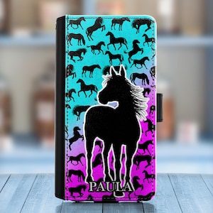 Leather Horse phone case personalized for Huawei, P30 P40, Mate 20 30 Pro on a custom PU wallet cover