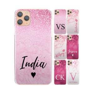 Personalised name phone case with any text or initials made from hard plastic for One Plus, Nokia and Oppo phones