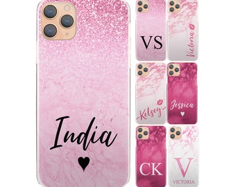 Personalised name phone case with any text or initials made from hard plastic for One Plus, Nokia and Oppo phones