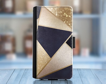 Leather phone case for Google, Nokia models, PU wallet cover with beige / brown design