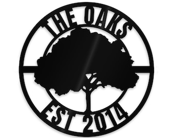 Personalized Tree of Life Metal Sign – Custom Family Name Plaque