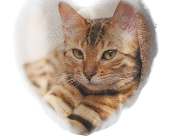 Personalized photo Glitter Heart Cushion, Custom image