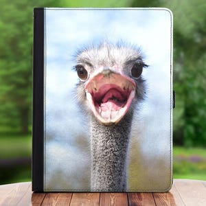 Étui ipad en cuir cheval, portefeuille personnalisé pivotant à 360 ° avec emplacements pour cartes pour apple air, mini pro 4,5,6, éléphants, tigre, cheval ou flamant rose