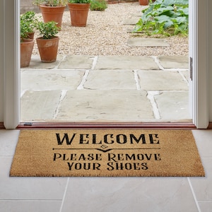 Large Door mat | Welcome Please remove your shoes off |Coir Door mat | Welcome Rug | Front door Mat