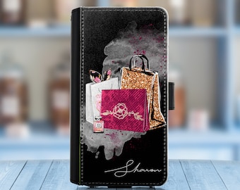 Personalized Shopping Bags PU Leather Phone Wallet Case for HTC