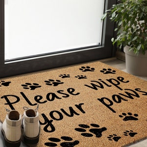 Coir Doormat with Please wipe your paws | Door mat | Welcome Rug | Front door