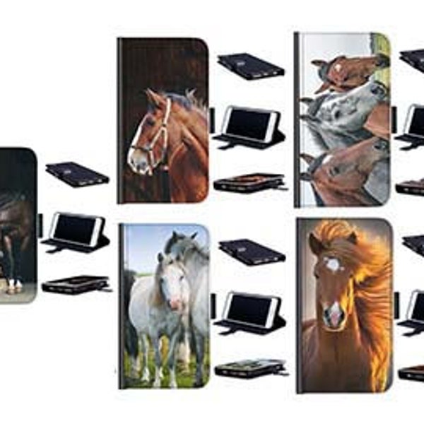 Leder-Handyhülle für Google, Nokia Lumia Modelle, PU-Brieftasche mit Pferd, Pony-Design