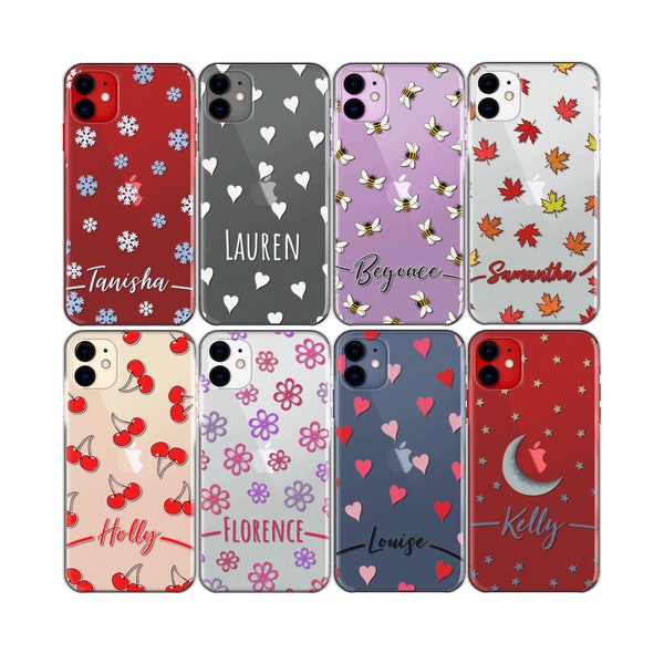 Funda de móvil con nombre personalizado con texto o iniciales en una tapa dura de plástico para modelos OnePlus, Nokia, Oppo