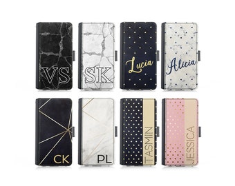 Personalised Phone Case PU leather Wallet Cover for Samsung Galaxy  S4 S7 S8 S9 S10 A20 A3 A40 A51 A50