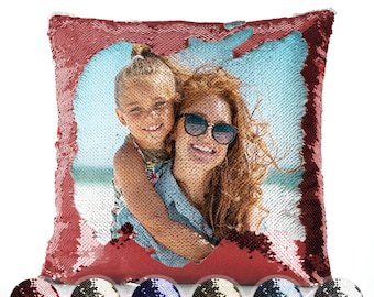 Personalised Image Sequin Cushion, Customised design -With Cushion Insert