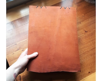 Personalized Leather Bound EXTRA LARGE Sketchbook - Handcrafted Rugged Brown Travel Journal - Recycled Material Notebook Unique Drawing Pad