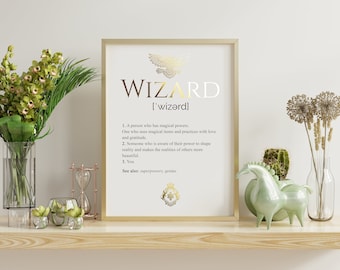 Wizard's Diploma | Magic Funny Gift| Spirituality | Motivation Interesting quote | Meaningful wall art | Best gift | Definition Custom print