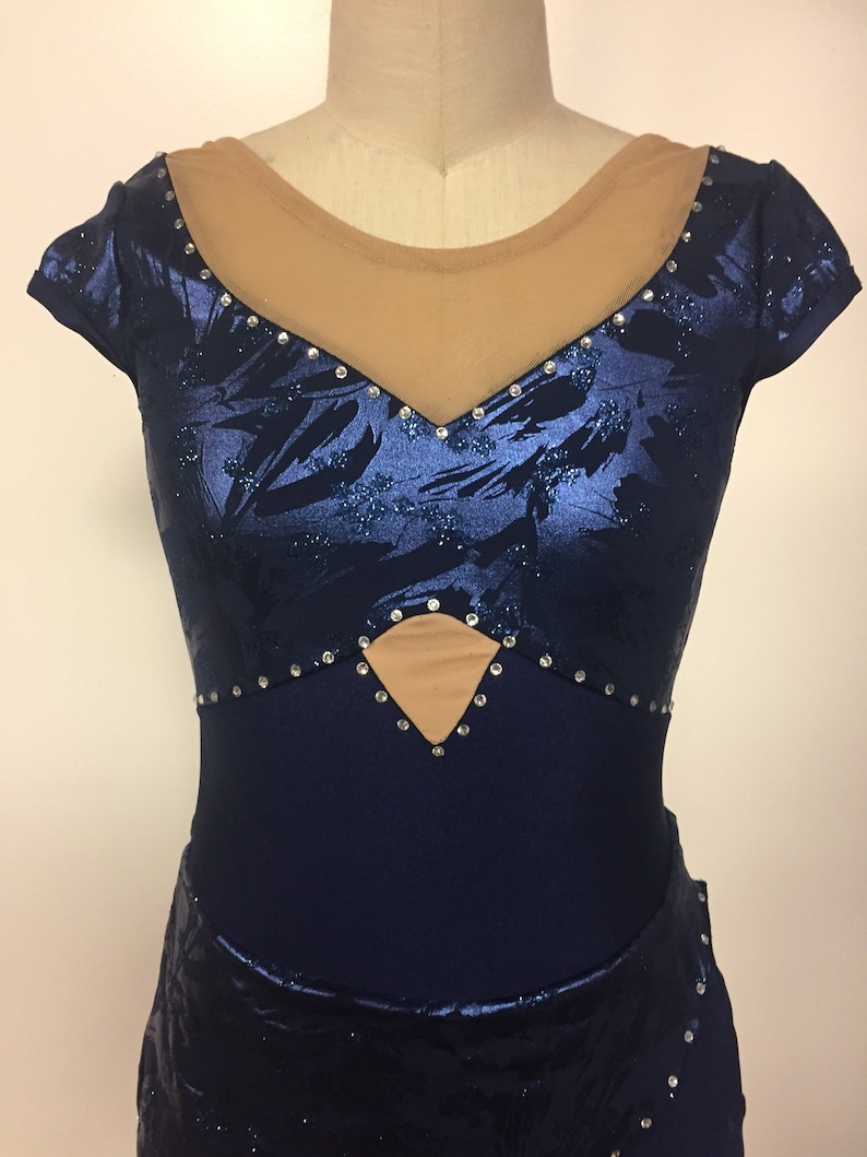 Youth XL navy figure skating dress