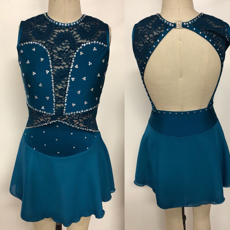 teal skating dress