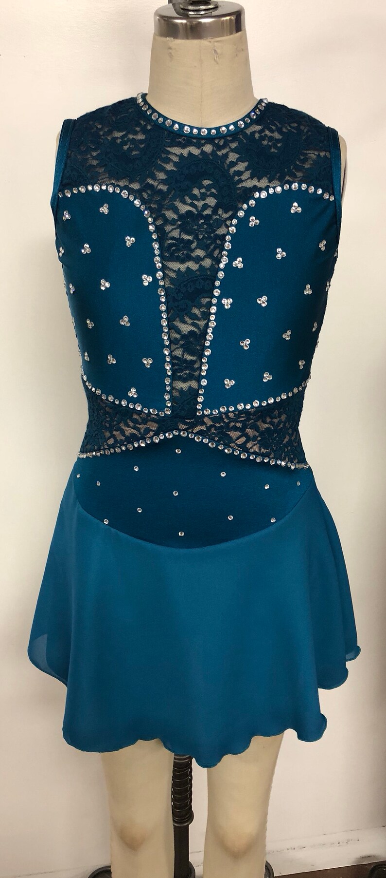 teal skating dress