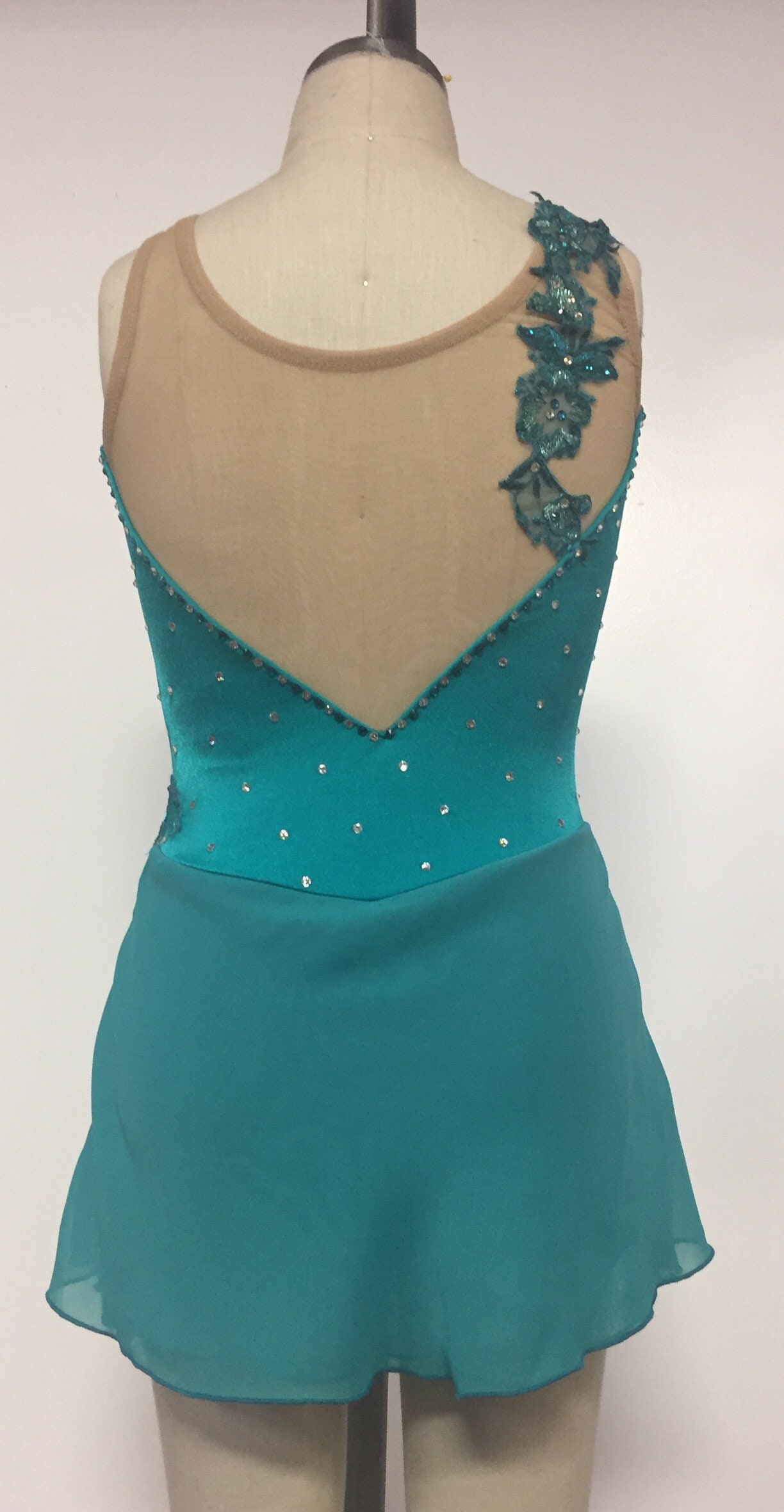 Youth XL teal blue figure skating dress Etsy
