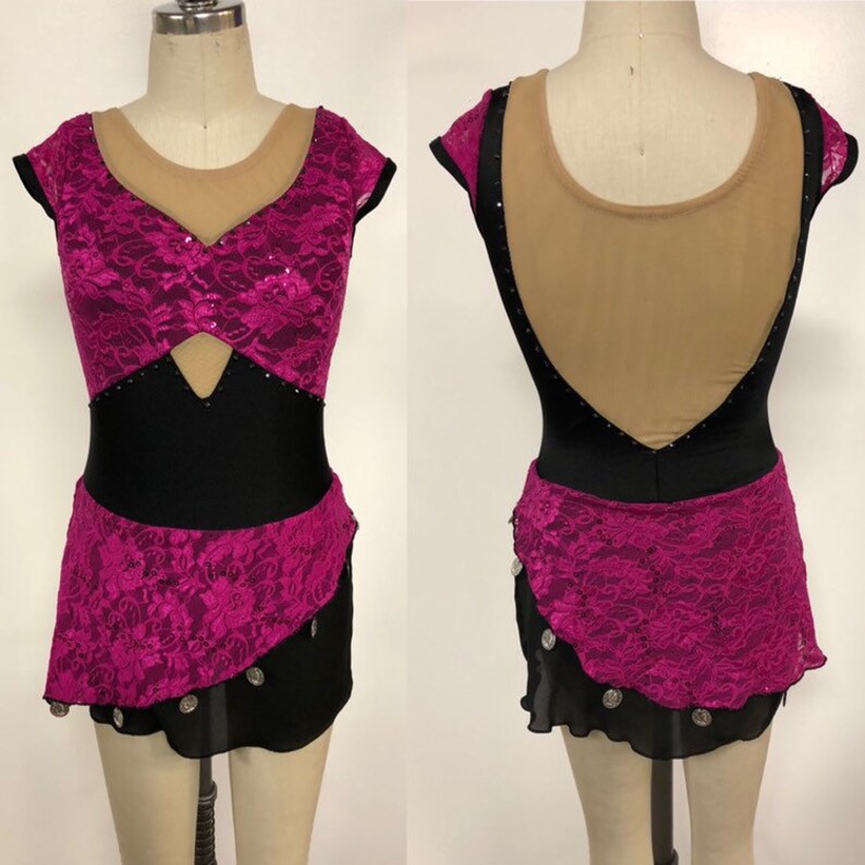 black and fuschia dress
