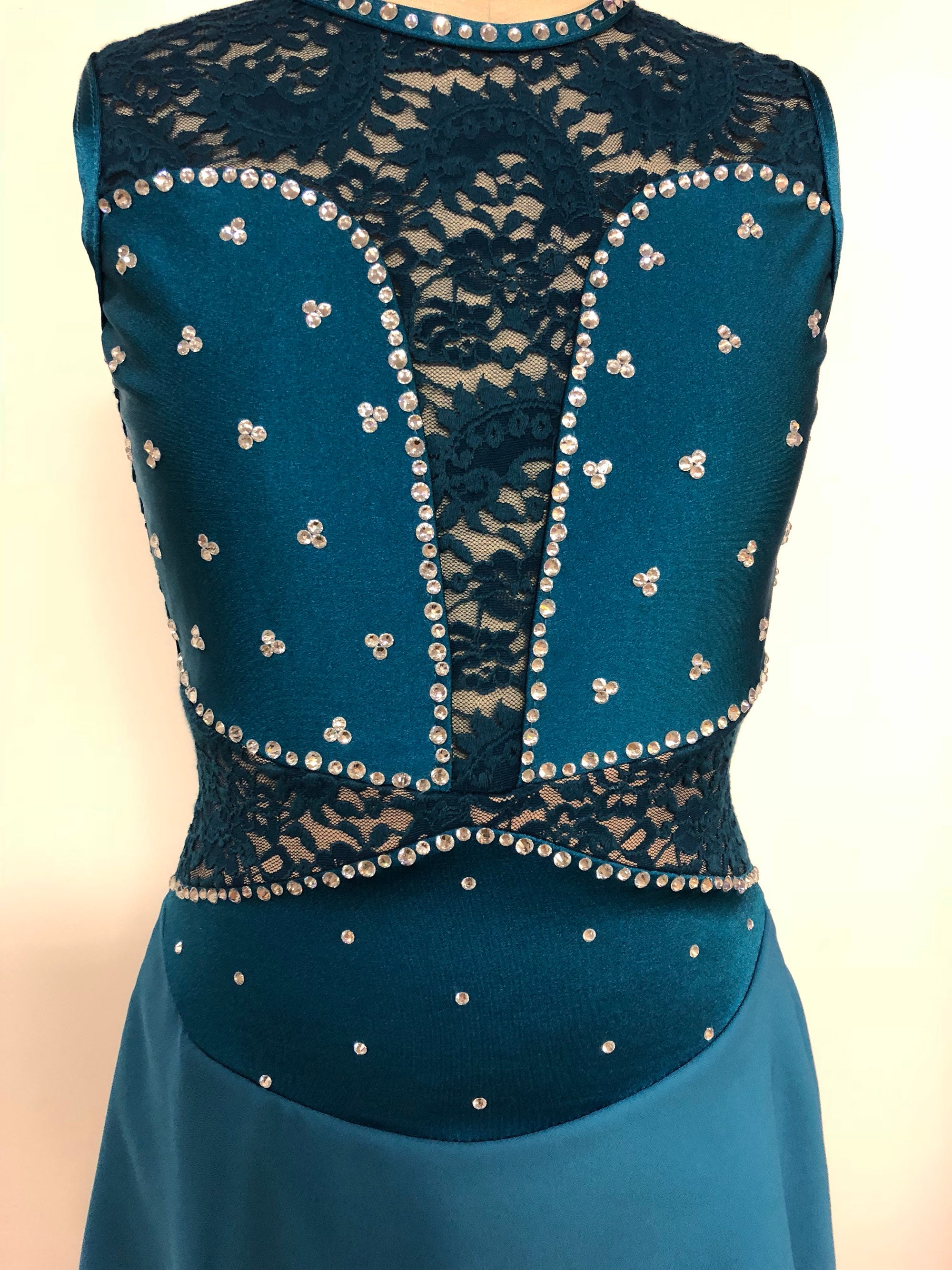 teal skating dress