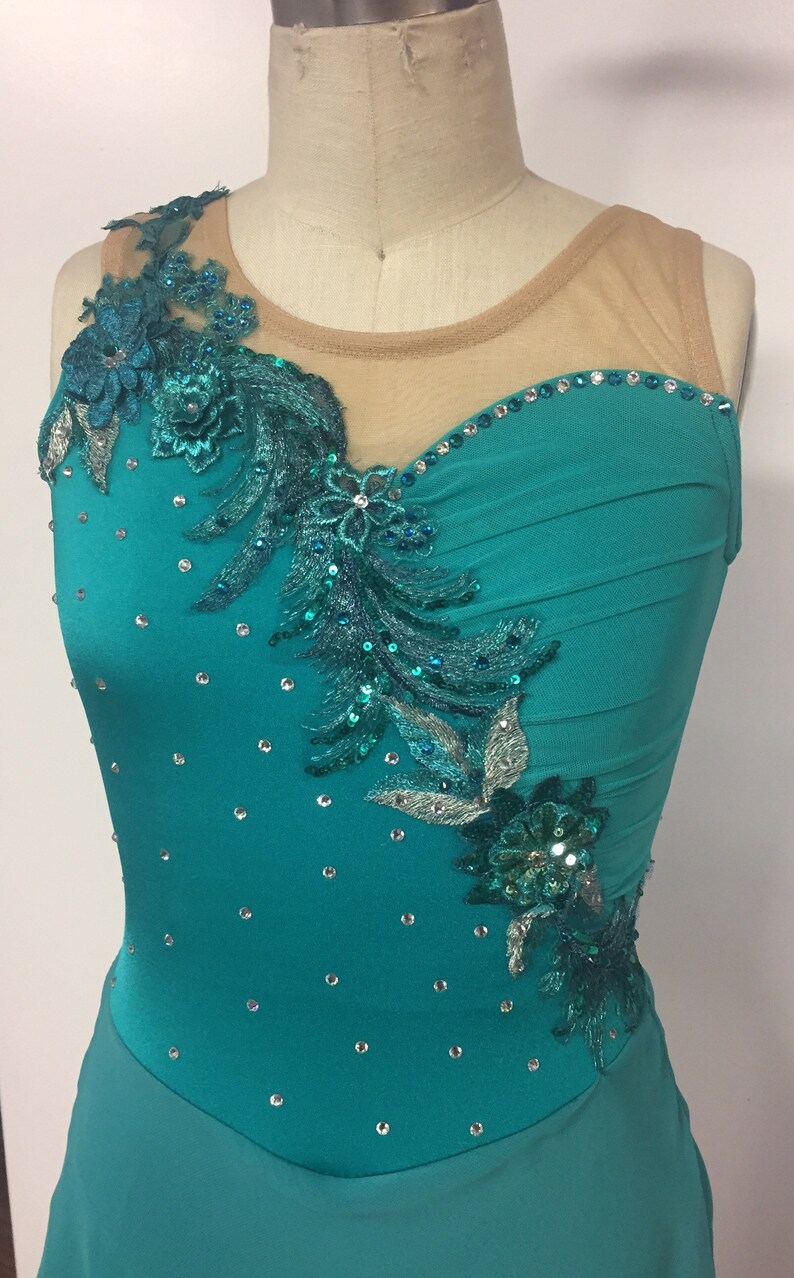 teal skating dress