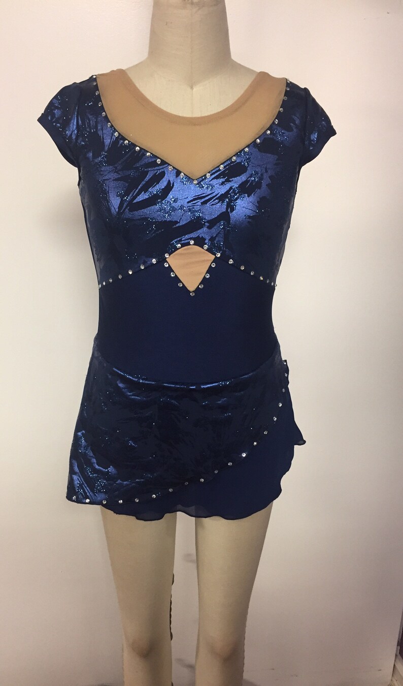 Youth XL navy figure skating dress