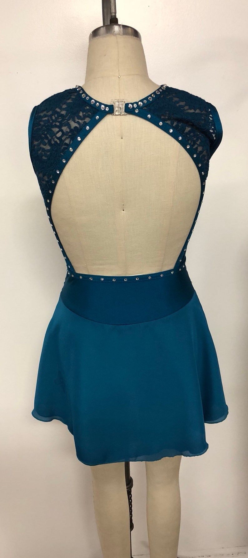 teal skating dress