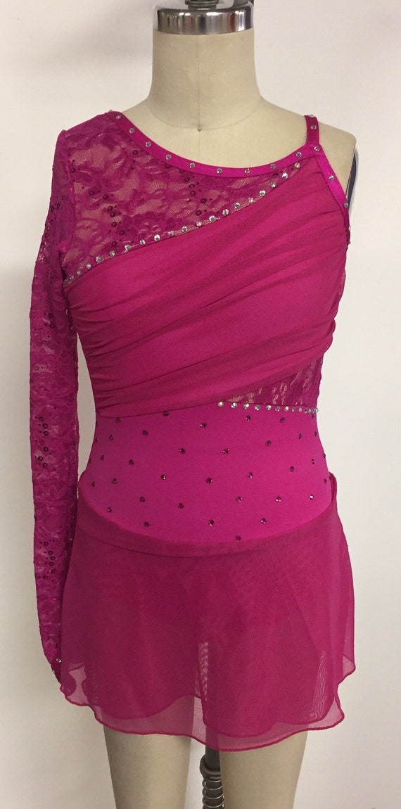 fuchsia pink and black dress